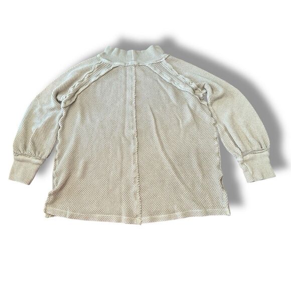 We The Free She's a Keeper Mock Neck Sweater Knit Oversized Tan Women’s Size S - Picture 2 of 12